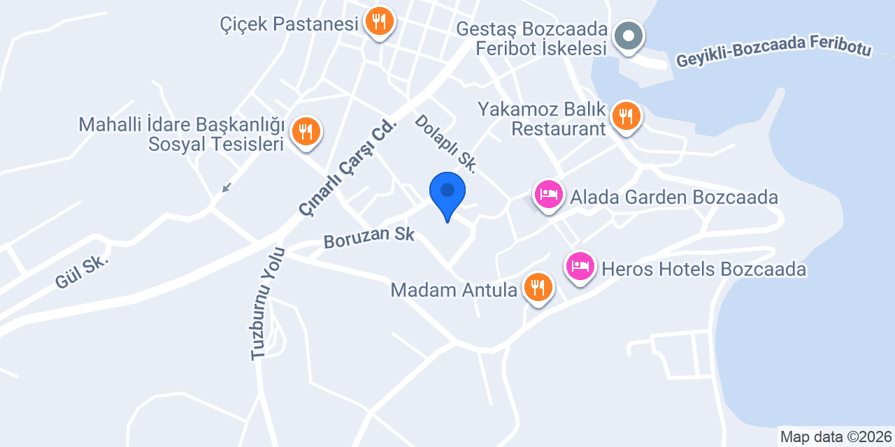 Ebruli Otel Bozcaada konumu