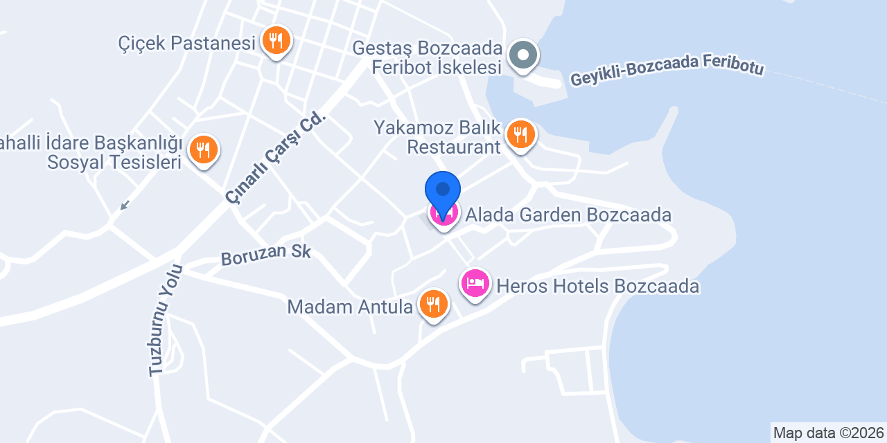 Alada Saphire Bozcaada konumu