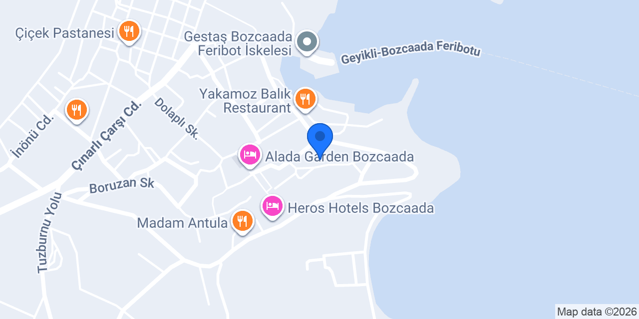 Mavrella Bozcaada konumu