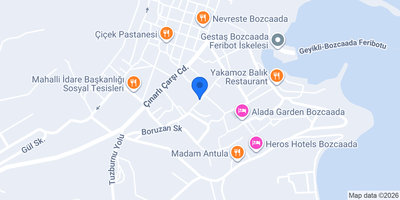 Saklı Konak Bozcaada konumu