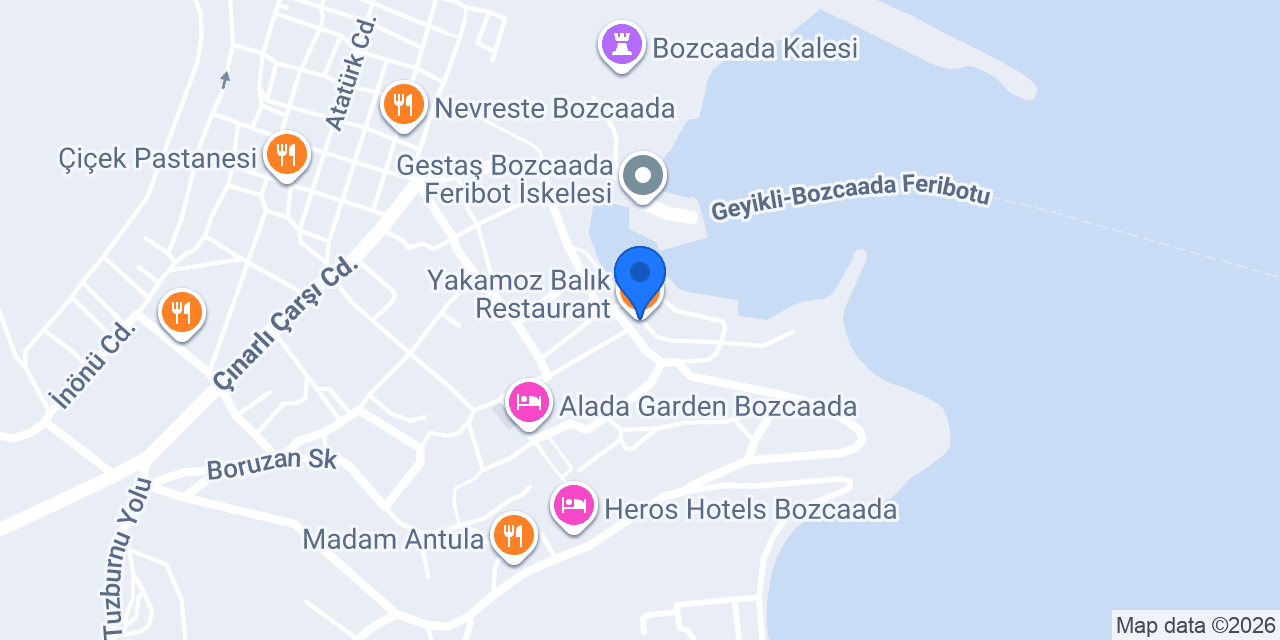 Yakamoz Balık Restaurant konumu