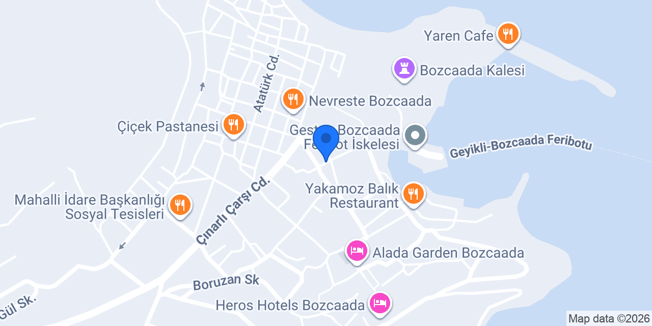 Bozcaada reçelcisi konumu