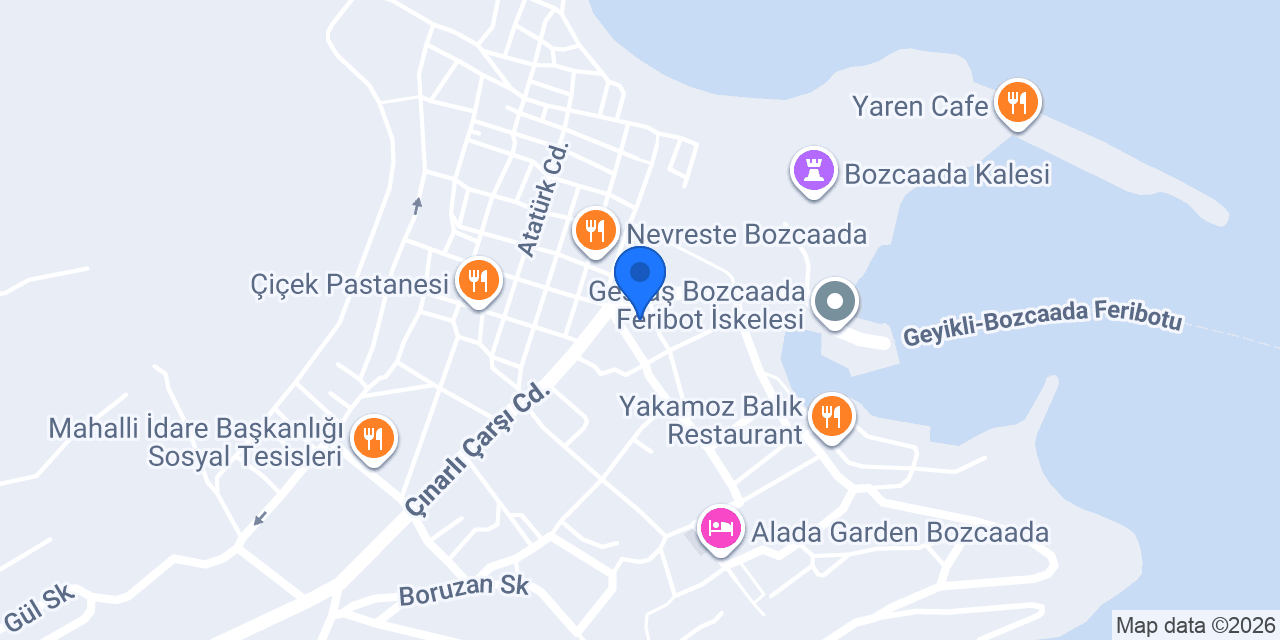 Bozcaada taksi durağı konumu