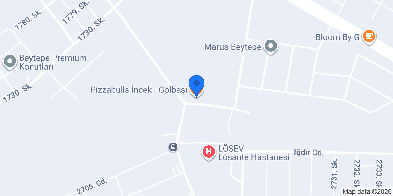 Pizzabulls İncek - Gölbaşı konumu