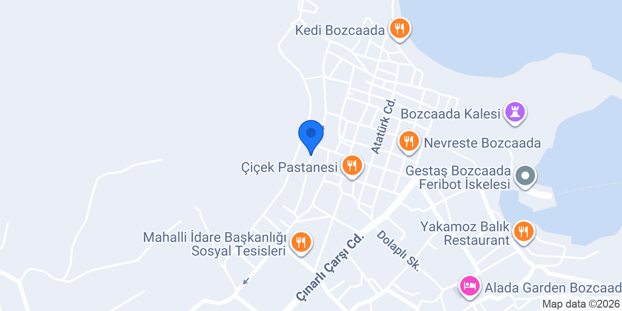 Bozcaada Denizyıldızı Otel konumu