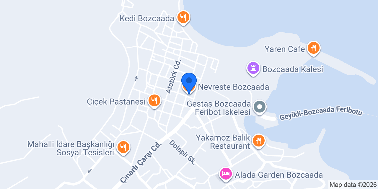 Nevreste Bozcaada konumu