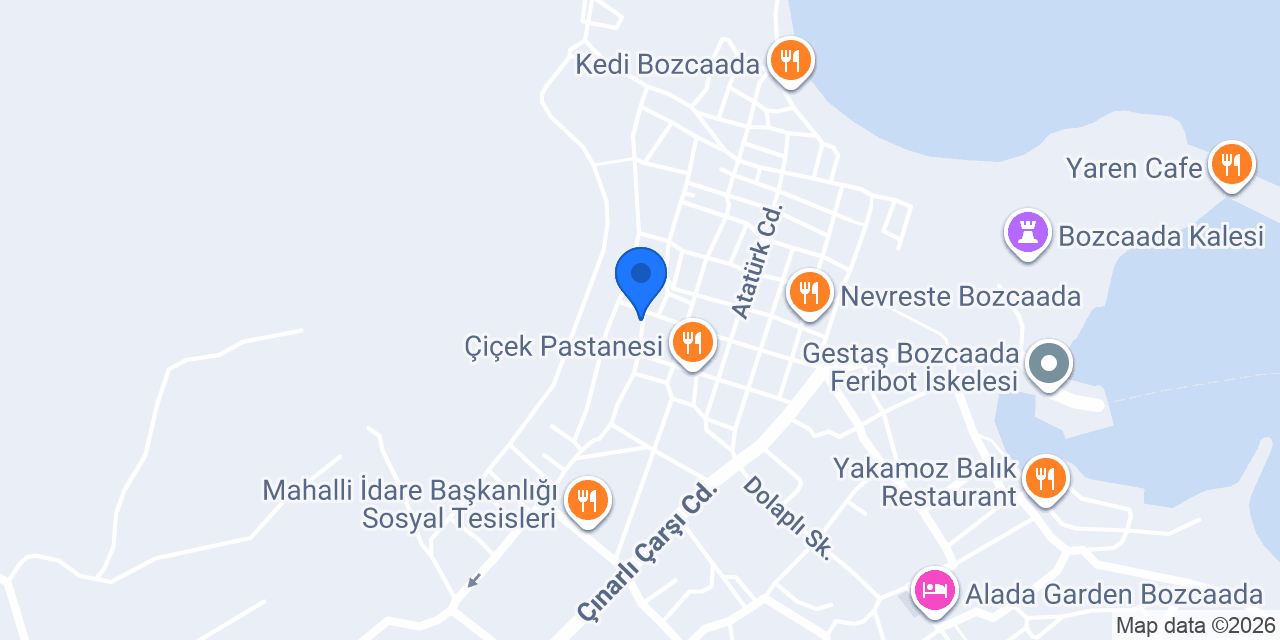 Bozcaada Dafne Konukevi konumu