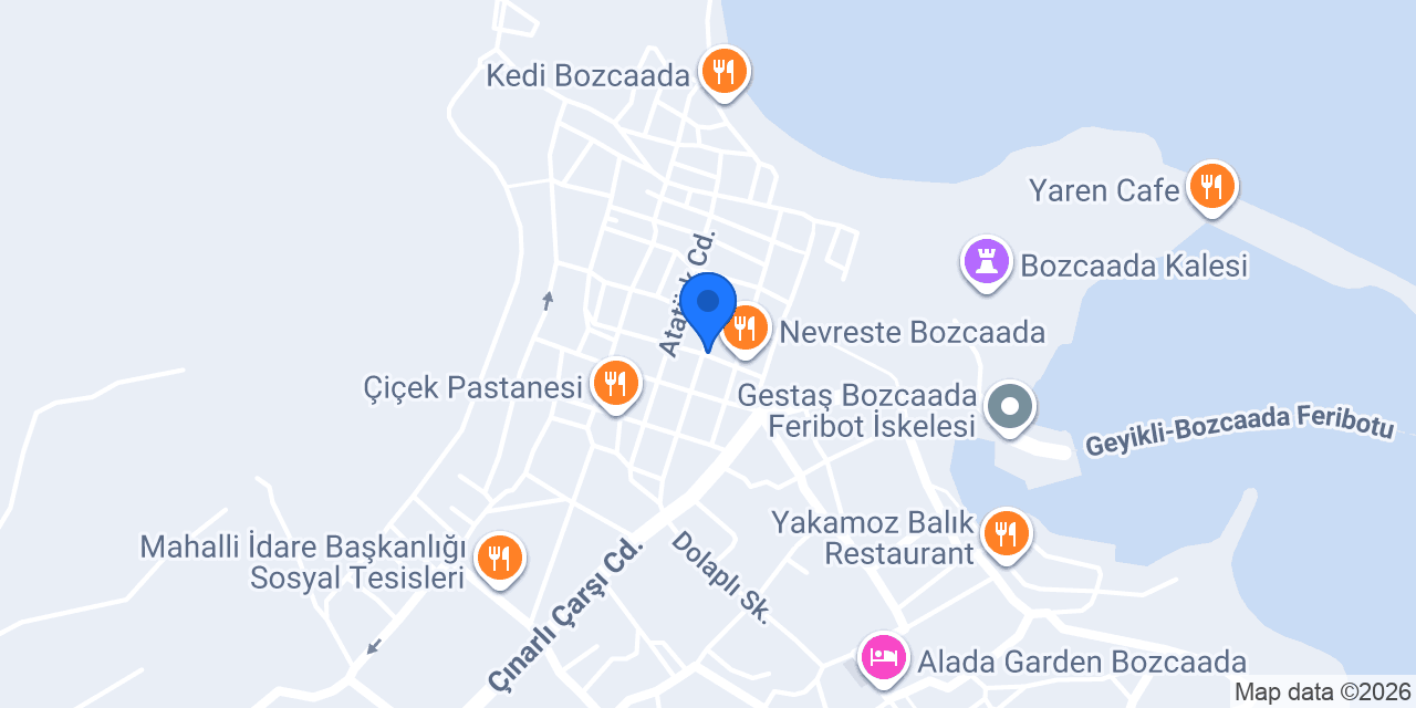 Teke Bozcaada konumu