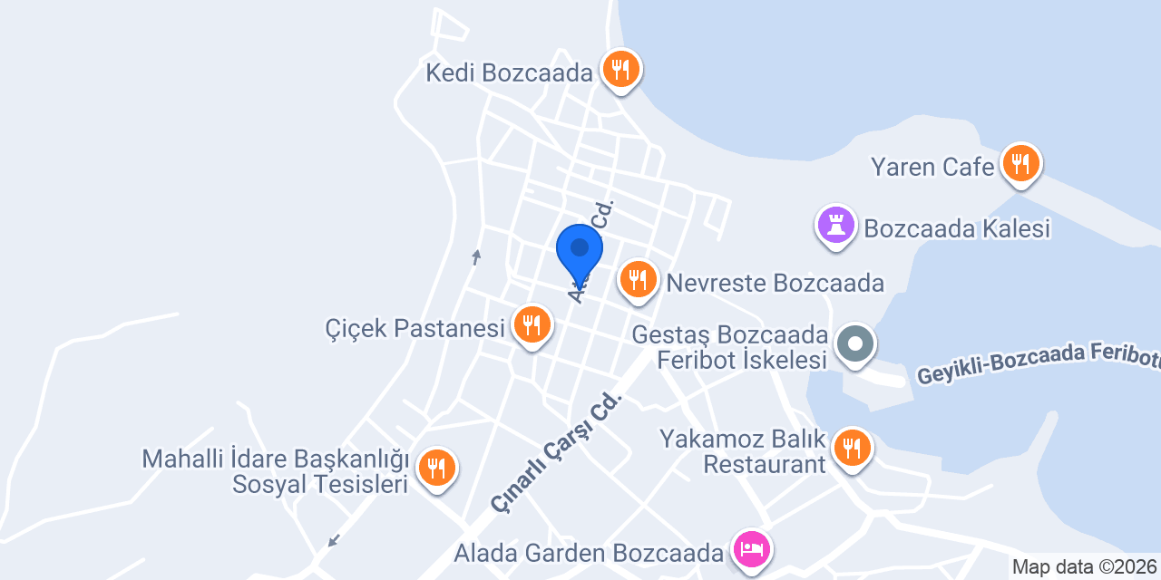 Bozcaada Biz Otel konumu