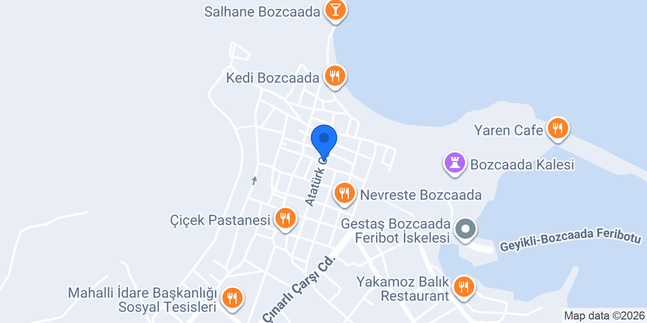 Corallia Ada Hotel Bozcaada konumu