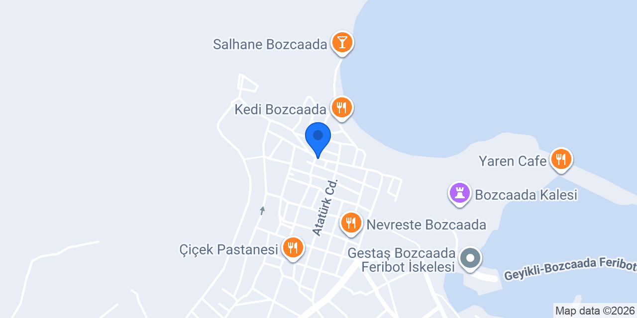 Adahan Otel Bozcaada konumu