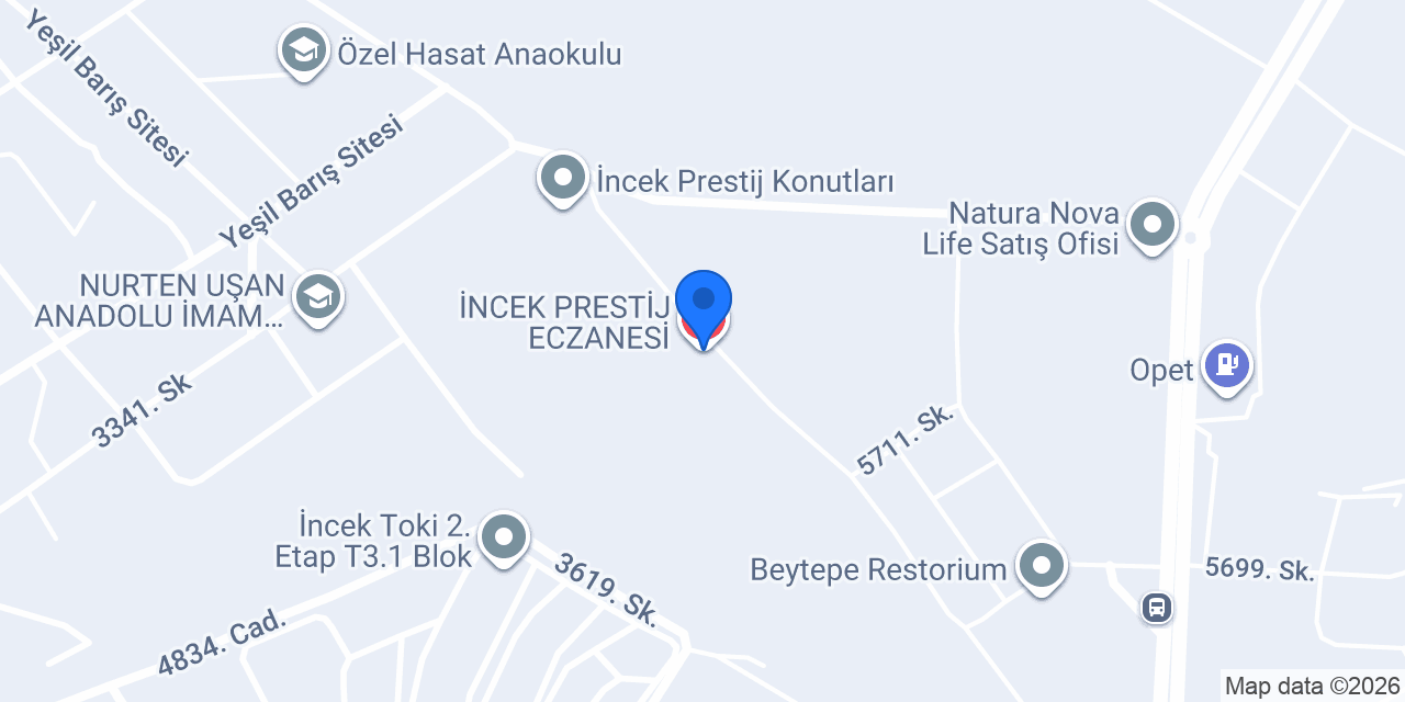 İNCEK PRESTİJ ECZANESİ konumu
