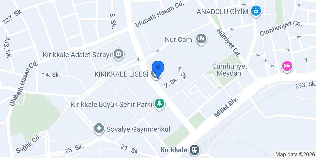 KIRIKKALE LİSESİ konumu