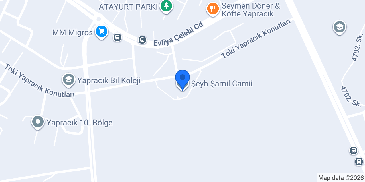 Şeyh Şamil Camii konumu