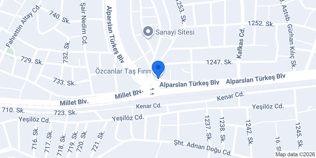 Özcanlar Taş Fırın konumu