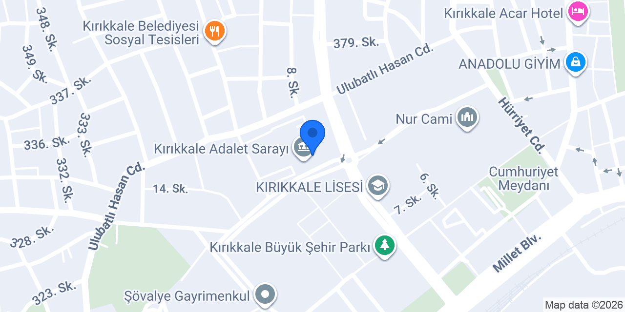 Kırıkkale Barosu konumu