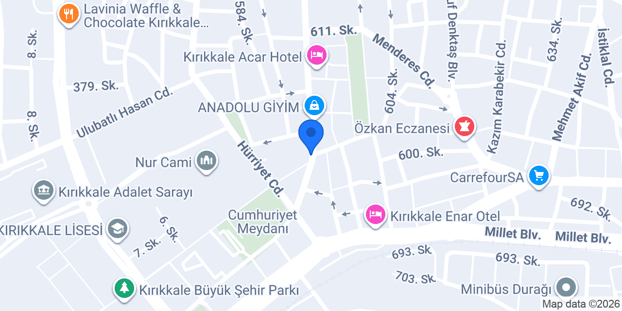 Hatay Öncü Dürüm-Kırıkkale konumu