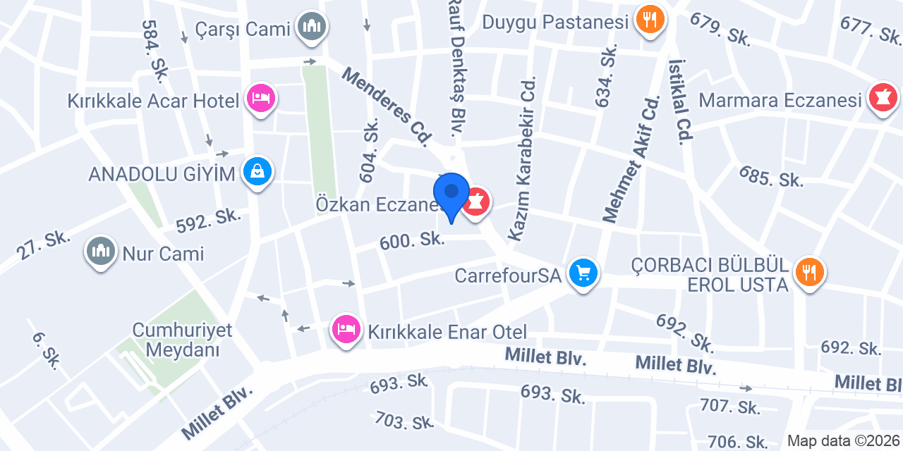 Eminevim Kırıkkale Şube konumu