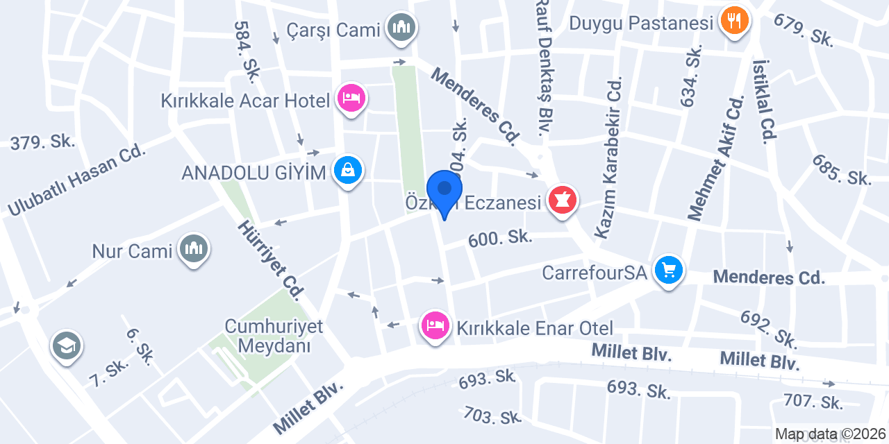 Yapı Kredi - Kırıkkale Şubesi konumu