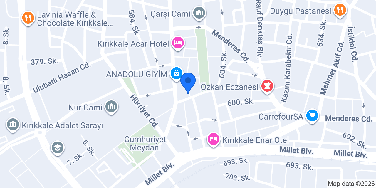 Otel Kırıkkale konumu