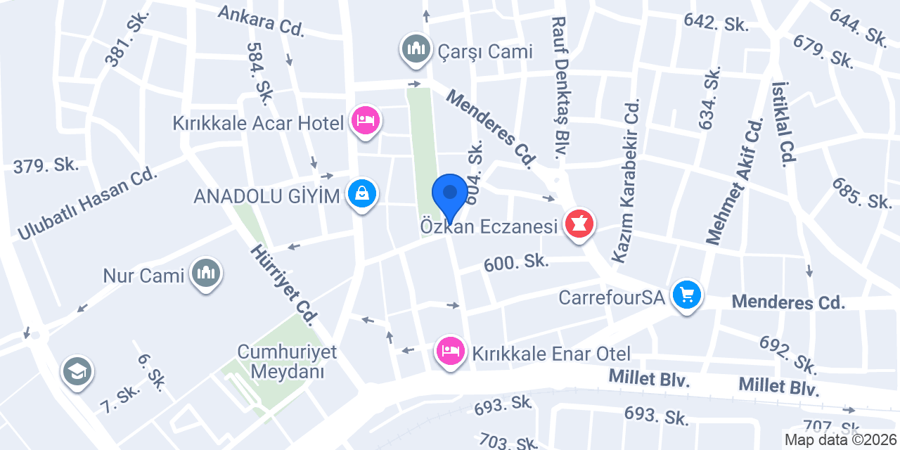 Halkbank Kırıkkale Şubesi konumu