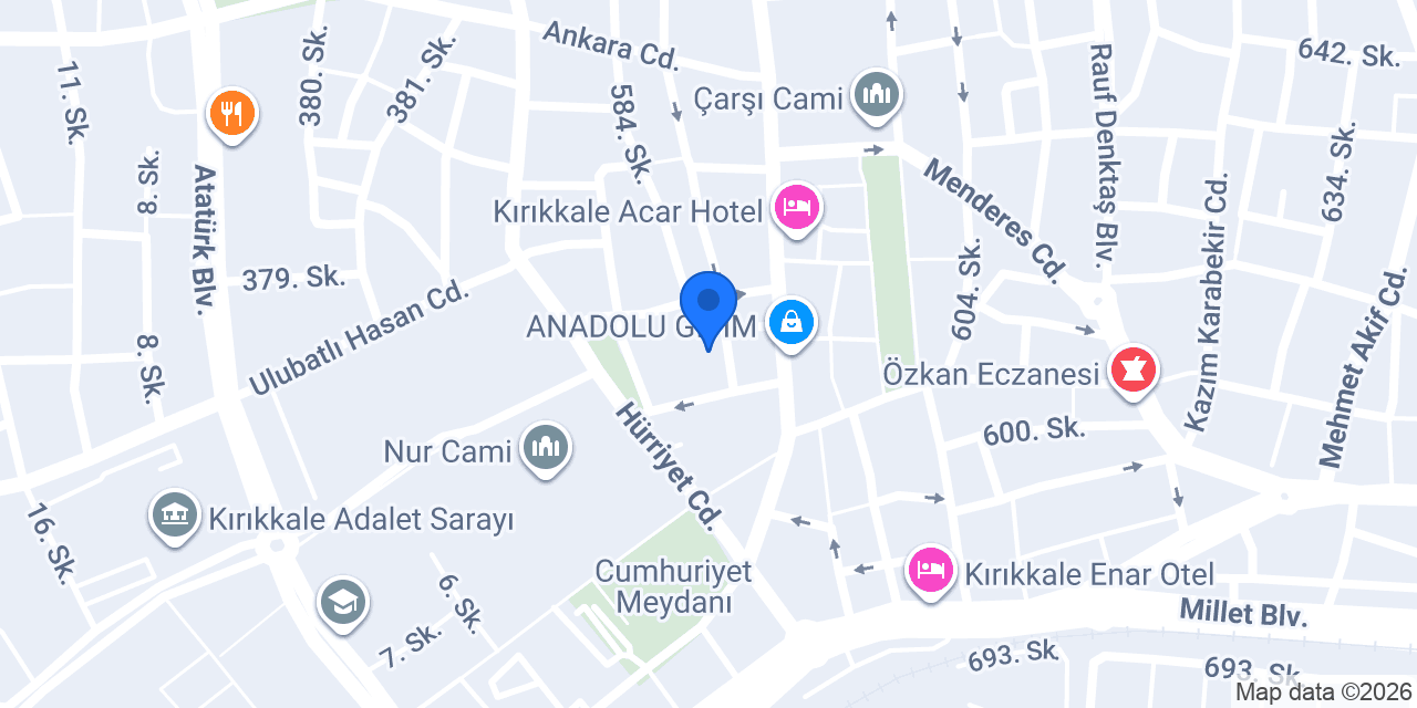 Kırıkkale Algül Çiçekçilik konumu