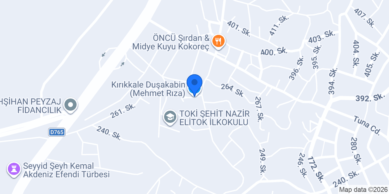Kırıkkale Duşakabin (Mehmet Rıza) konumu