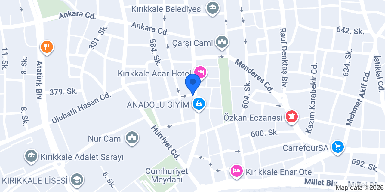 Kırıkkale Fatih Sürücü Kursu konumu