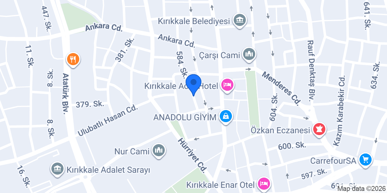 İşler Kitabevi Kırıkkale konumu