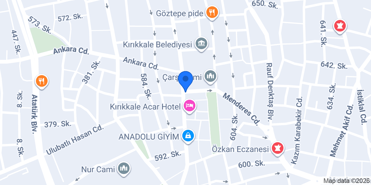 Kırıkkale Yıldız Taksi konumu