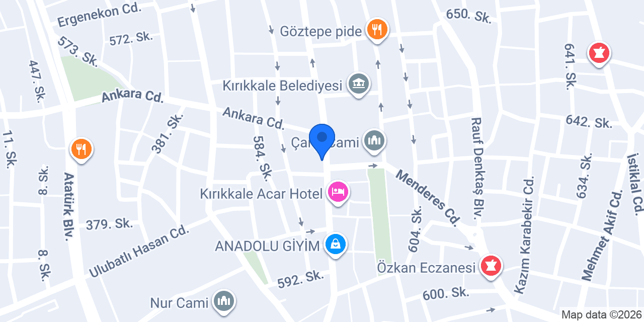 Kırıkkale Manolya Çiçek konumu