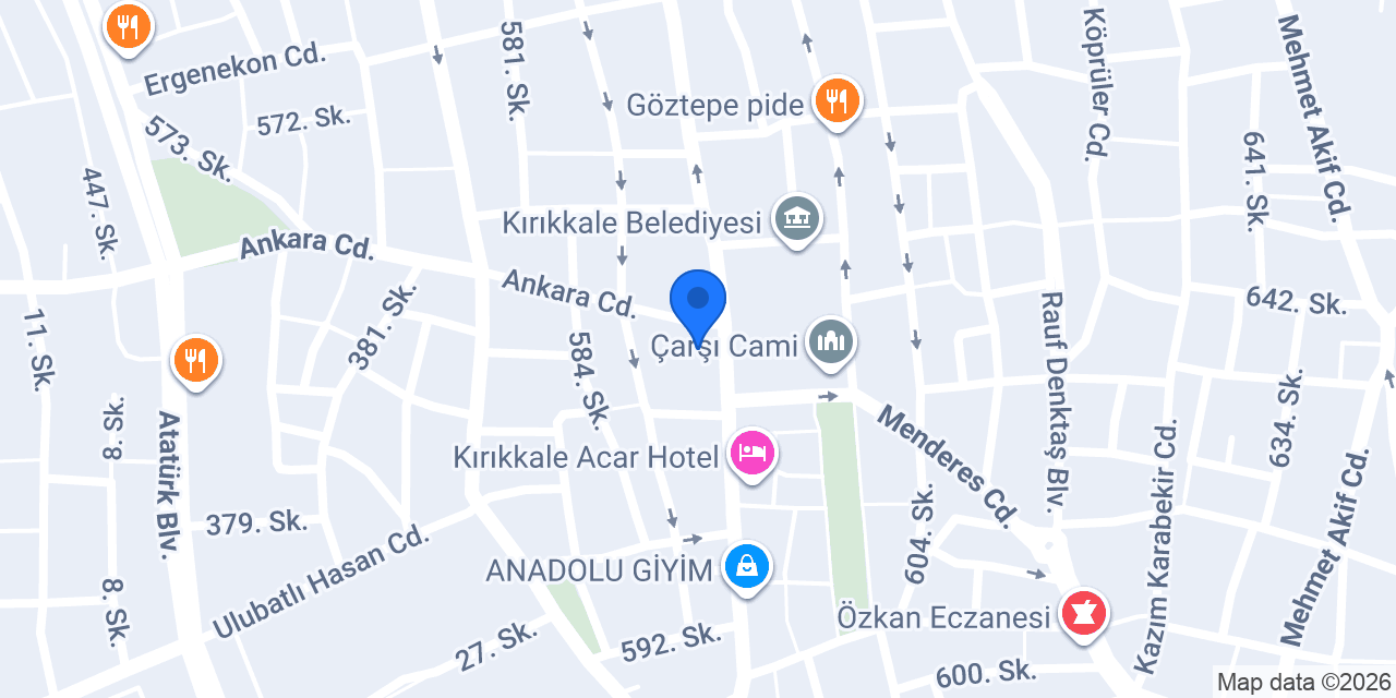 Kırıkkale Taksi 7/24 Taksi konumu