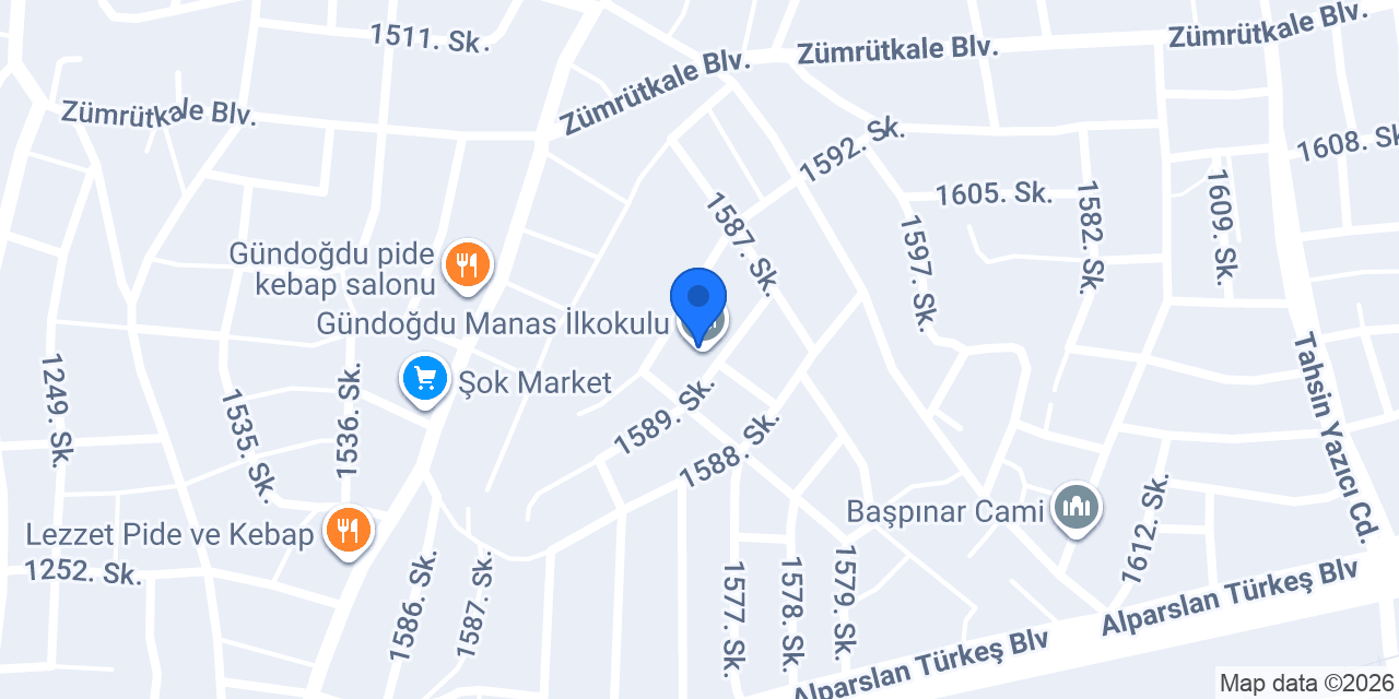 Gündoğdu Manas İlkokulu konumu