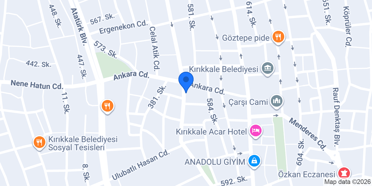 Kırıkkale Çiçek ve Ülküm Çiçekçilik konumu