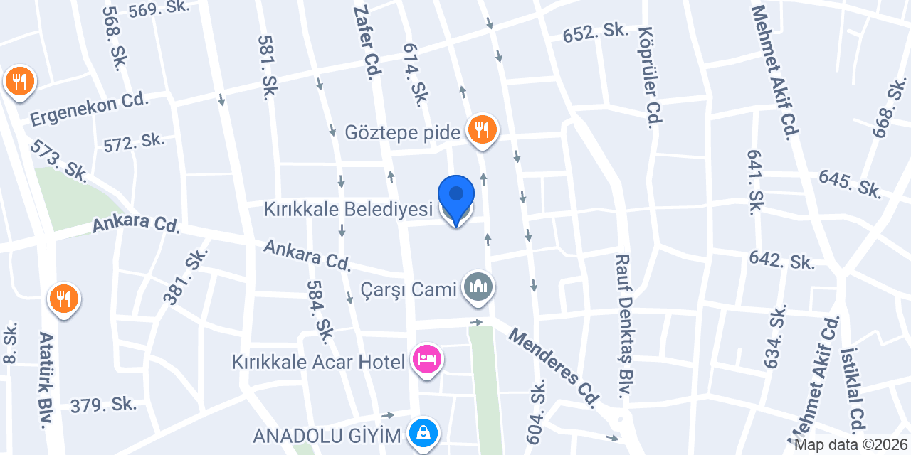 Kırıkkale Belediyesi konumu