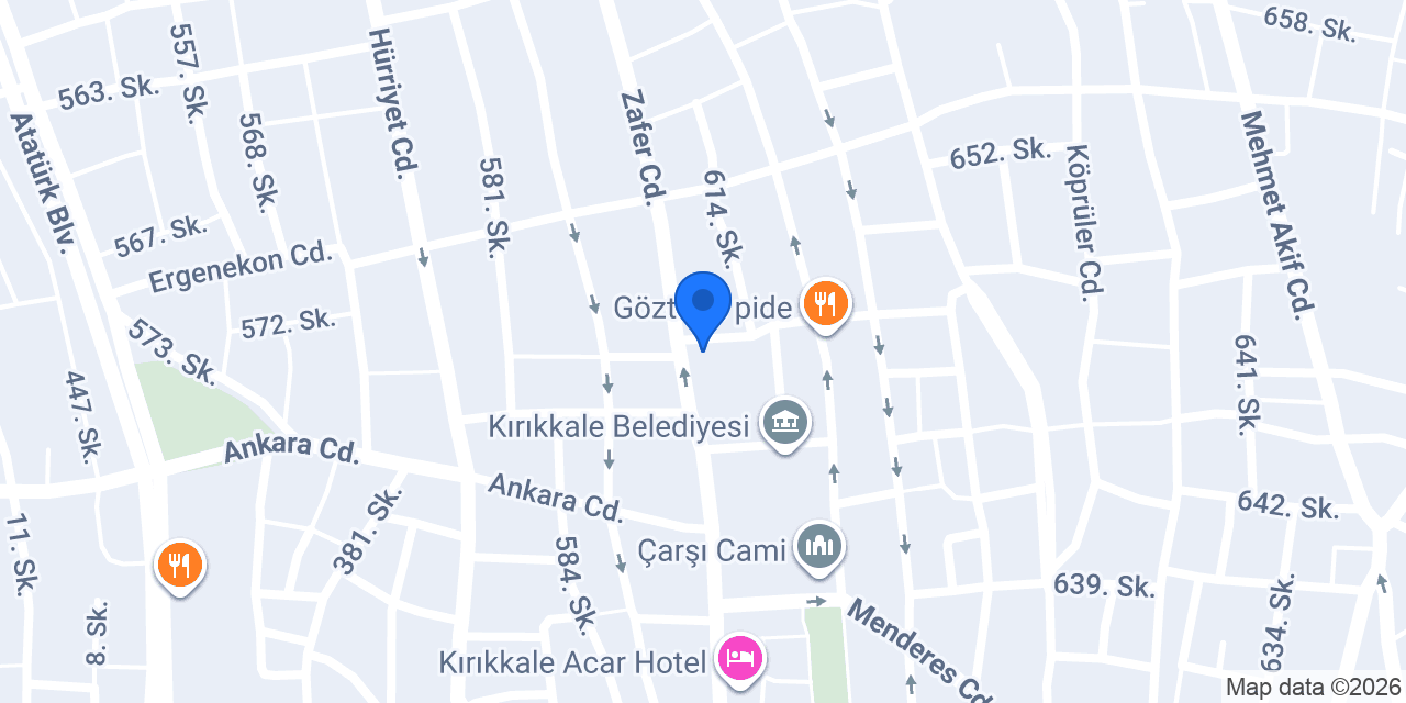 Çetinler Aksesuar konumu