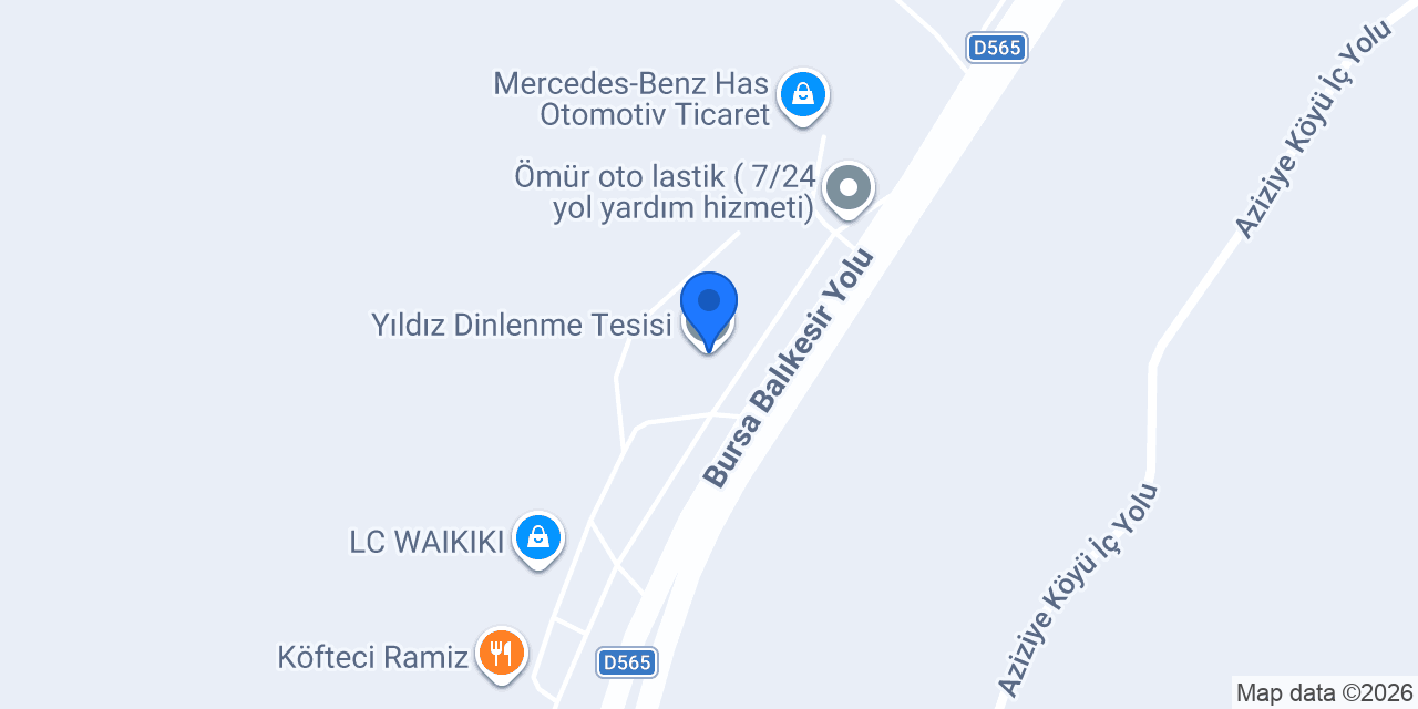 Yıldız Dinlenme Tesisi konumu