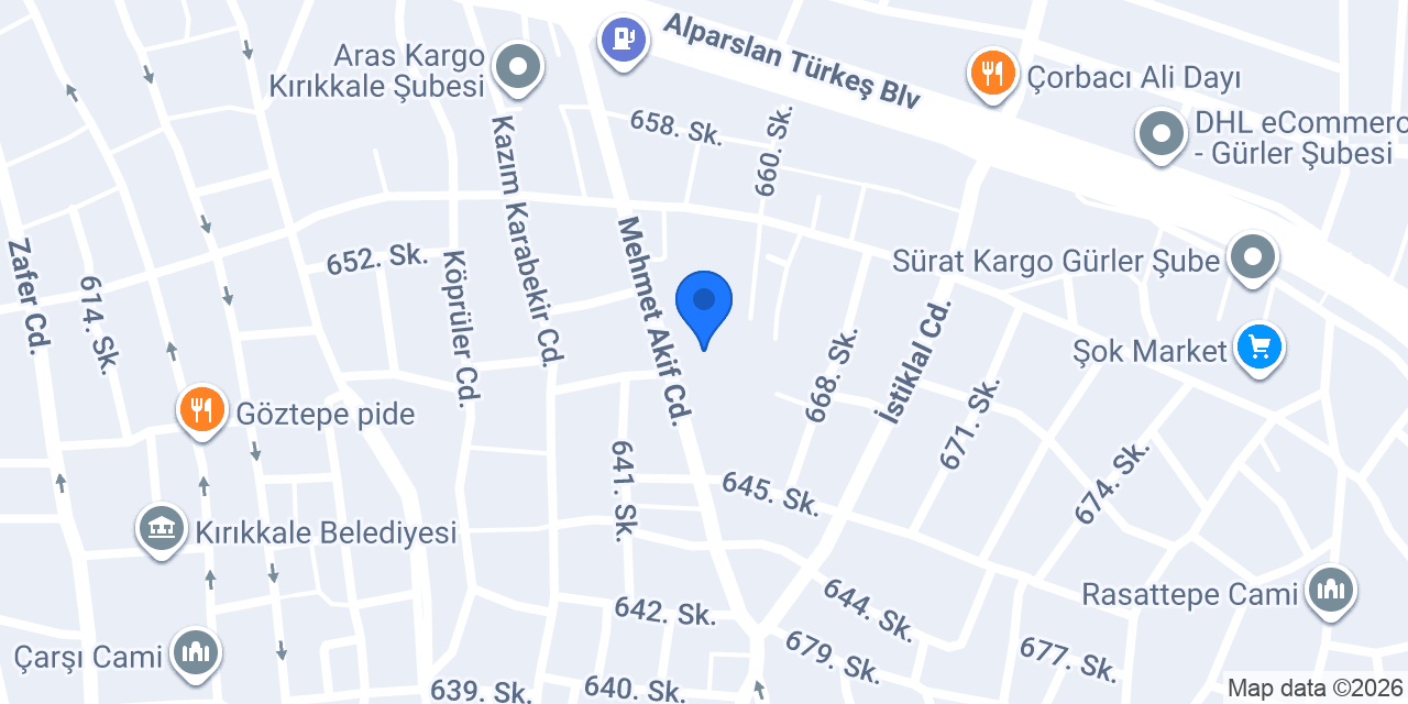 Kırıkkale Naciye Pehlivanlı Saran Anadolu Lisesi konumu