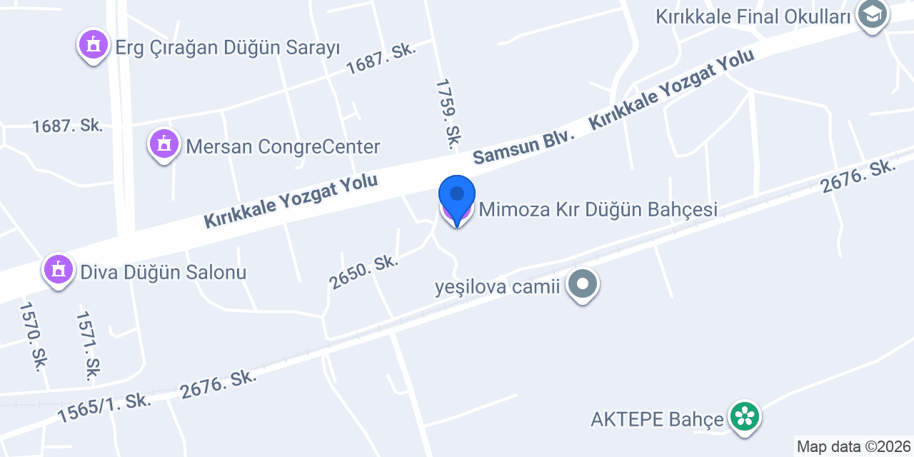 Mimoza Kır Düğün Bahçesi konumu