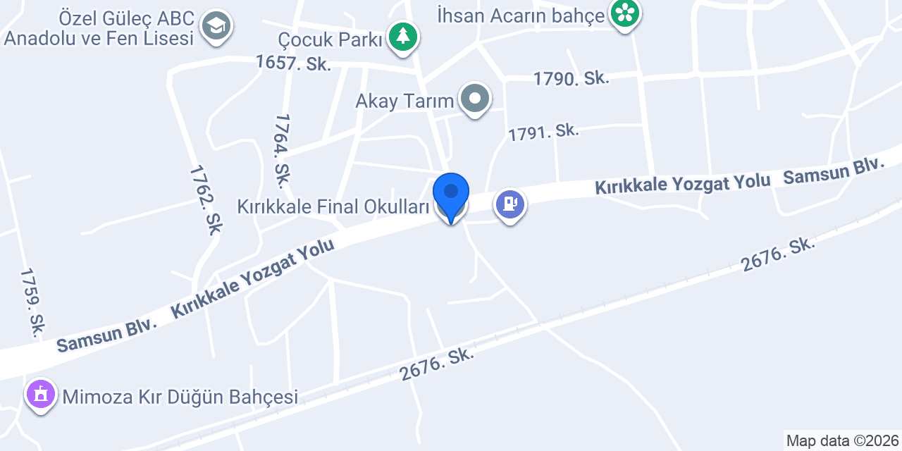 Kırıkkale Final Okulları konumu