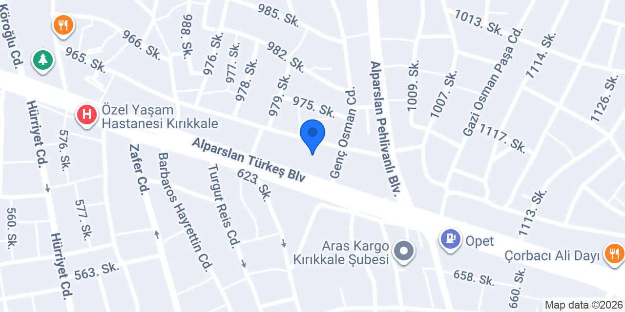 Çetinler Mobilya konumu