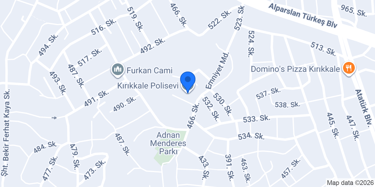 Kırıkkale Polisevi konumu