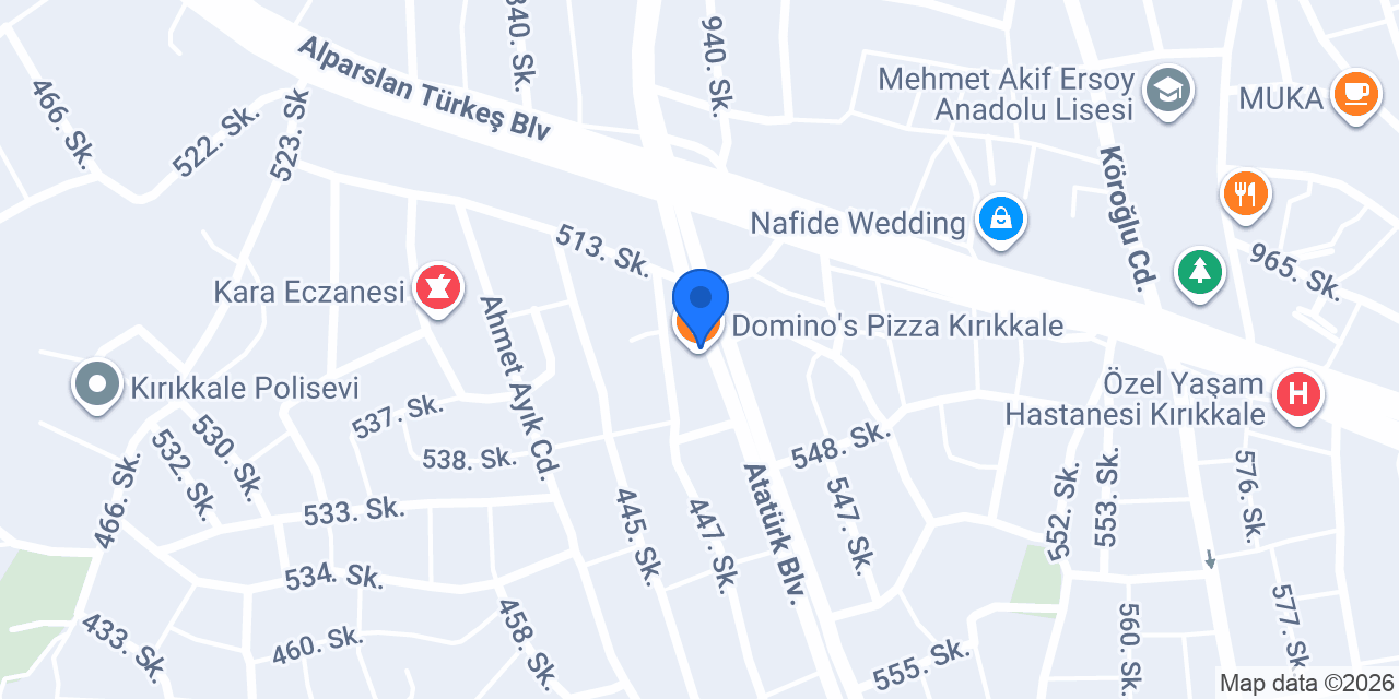 Domino's Pizza Kırıkkale konumu