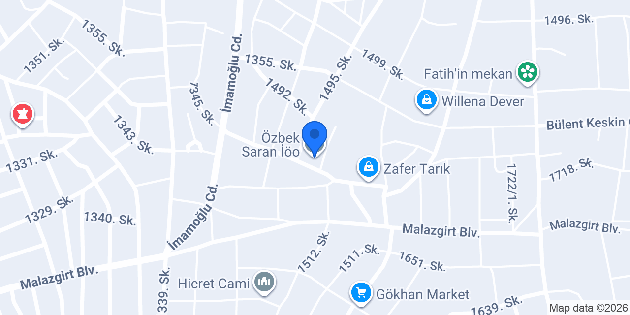 Özbek Saran İöo konumu