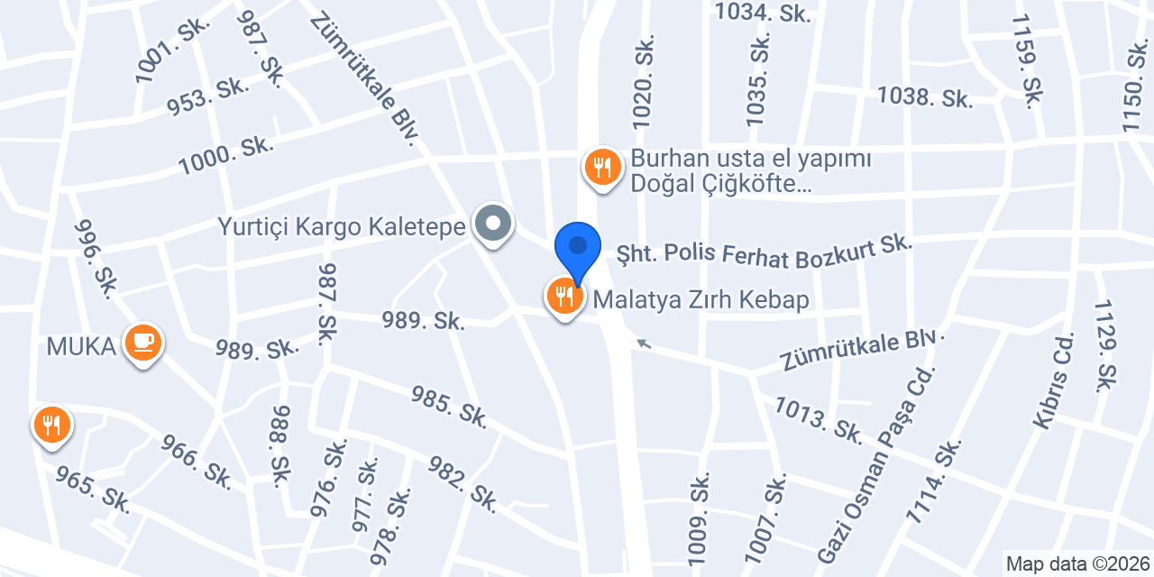 Huzur Pide & Kebap konumu