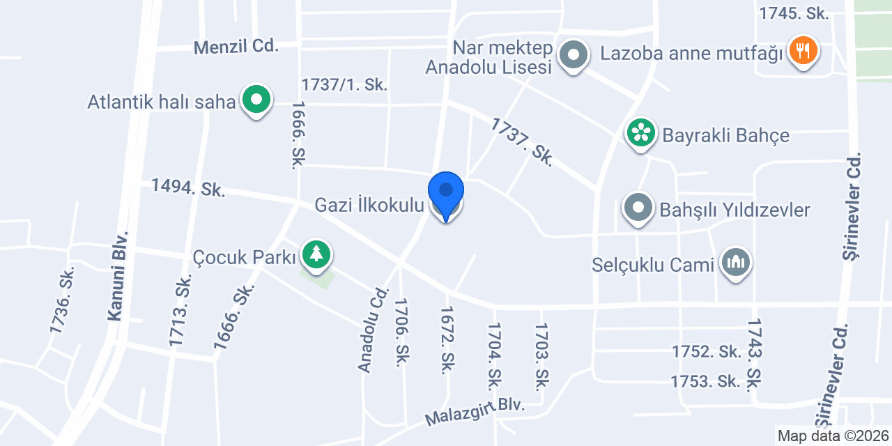 Gazi İlkokulu konumu