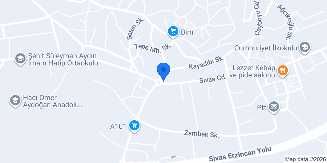 Hafik Belediyesi konumu