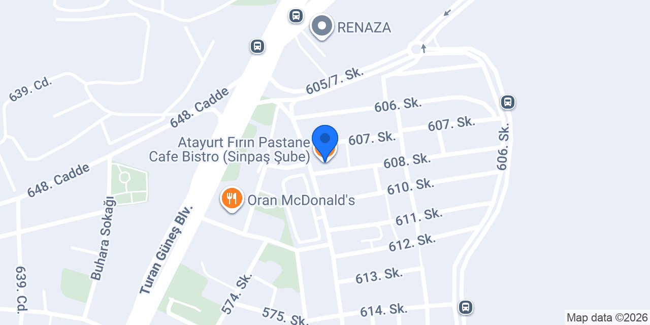 Atayurt Fırın Pastane Cafe Bistro (Sinpaş Şube) konumu