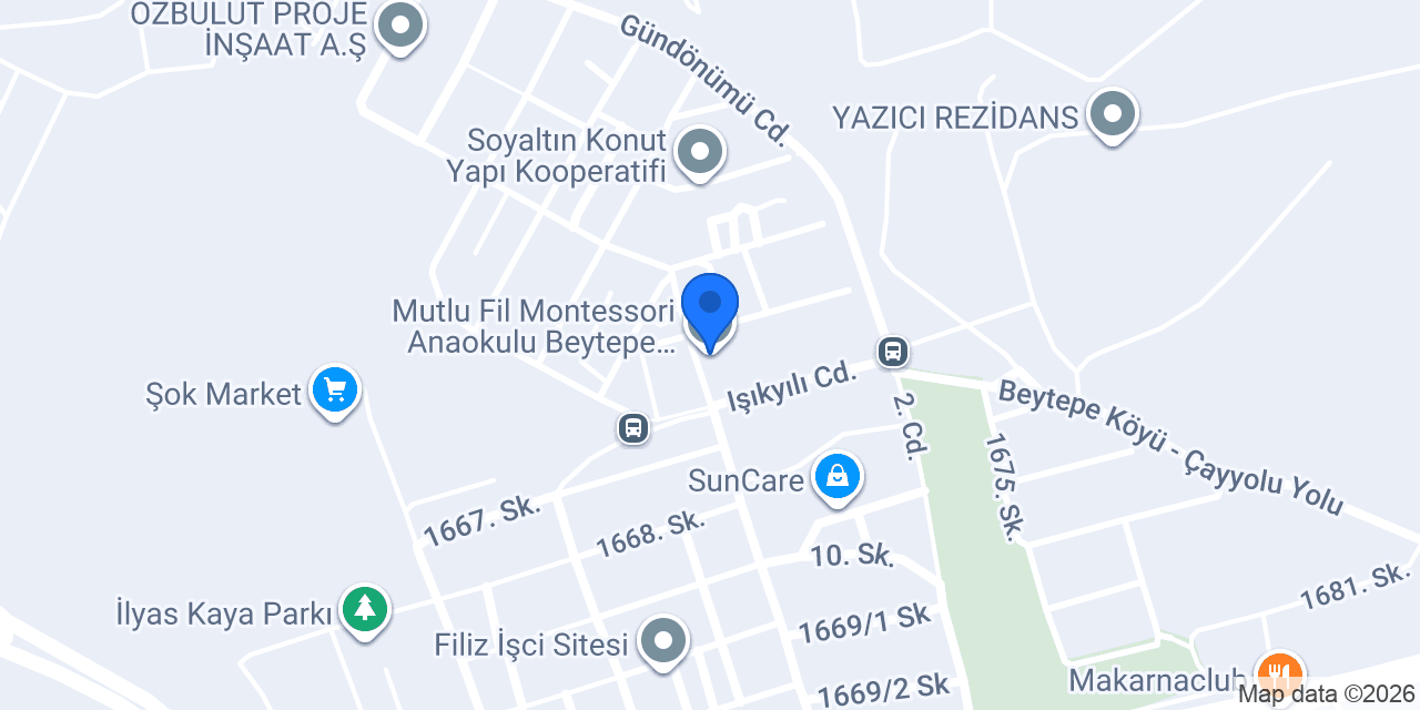 Mutlu Fil Montessori Anaokulu Beytepe Çankaya konumu