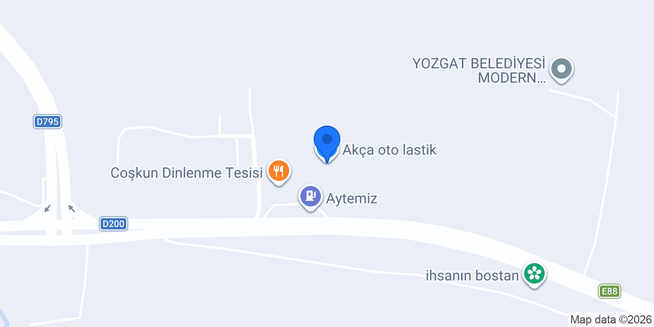 Akça oto lastik konumu